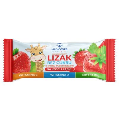 Lizak na kości i ząbki o smaku truskawkowym 5szt.
